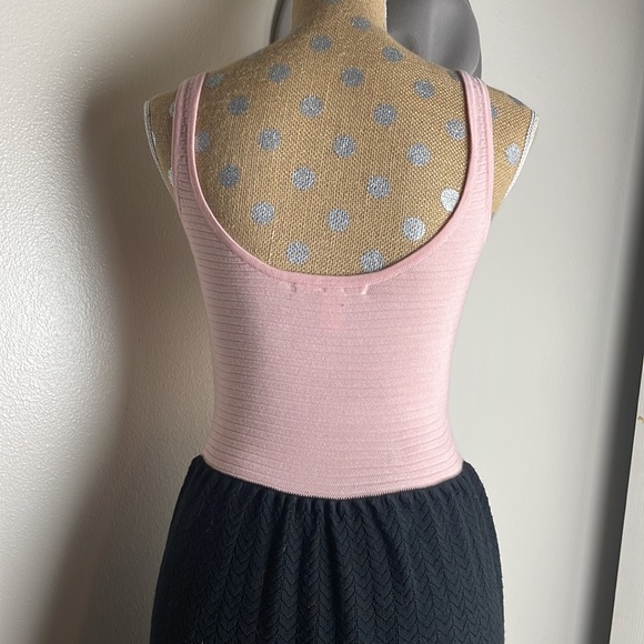 Victoria Secret Pink + Black Textured Knit Tank Fit Flare Medium Dress - Picture 10 of 10
